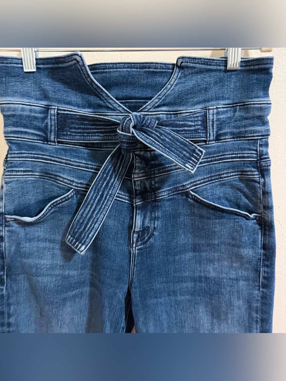 MOTHER The Triple Stack Insider Ankle Jeans Chick‎ Flick High Rise Tie Belt 28 - Picture 7 of 16